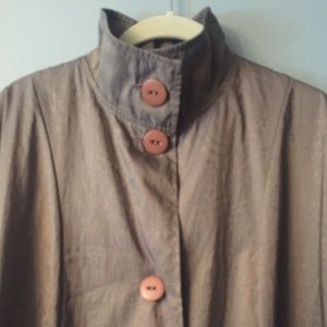 Maralyce Ferree Metallic Taupe Rain Coat